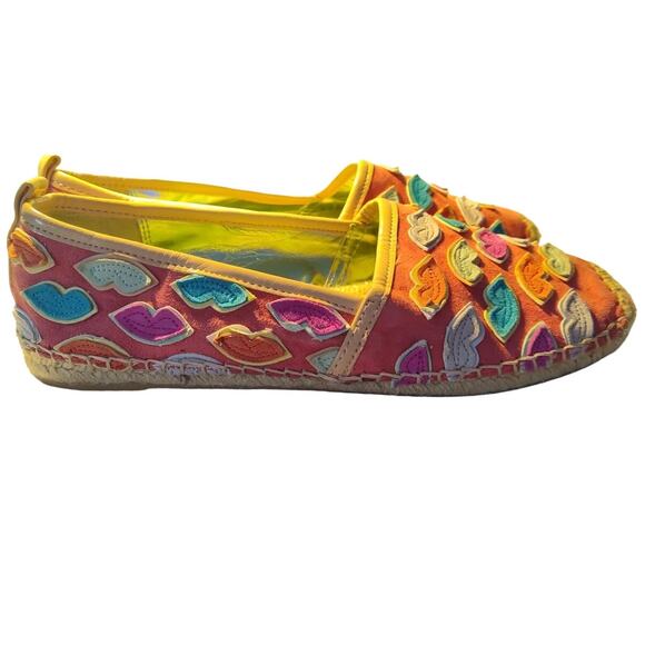 Sam Edelman Lulu Espadrille kiss lips colorful summer women's flat size 7M - Picture 1 of 8